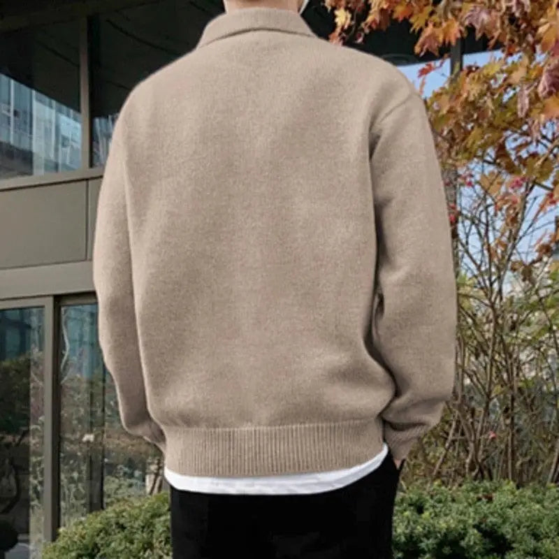 Woolen Button Half Zip