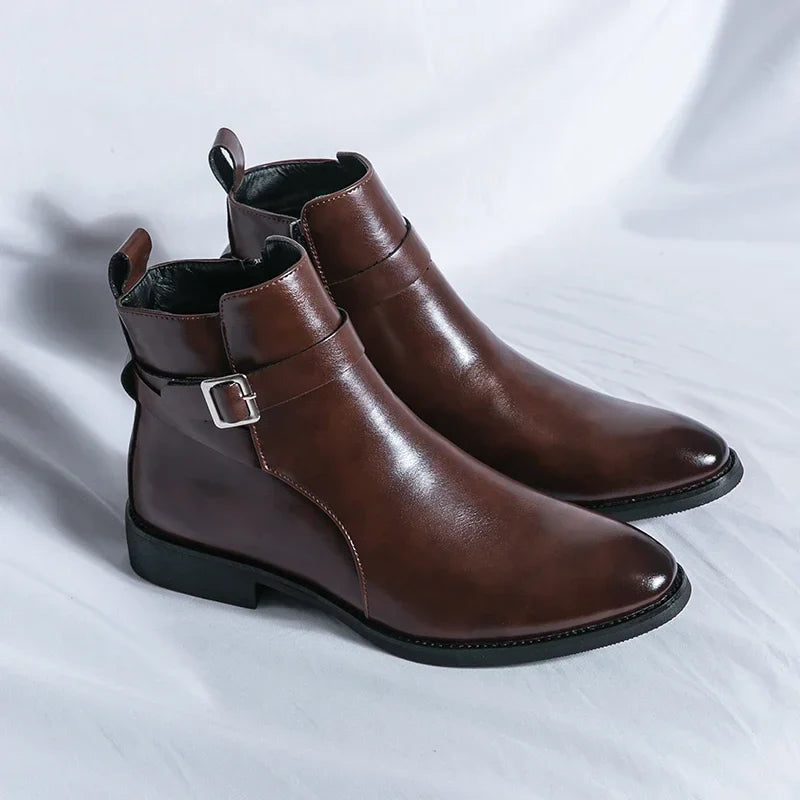 Sergio Genuine Leather Chelsea Boots